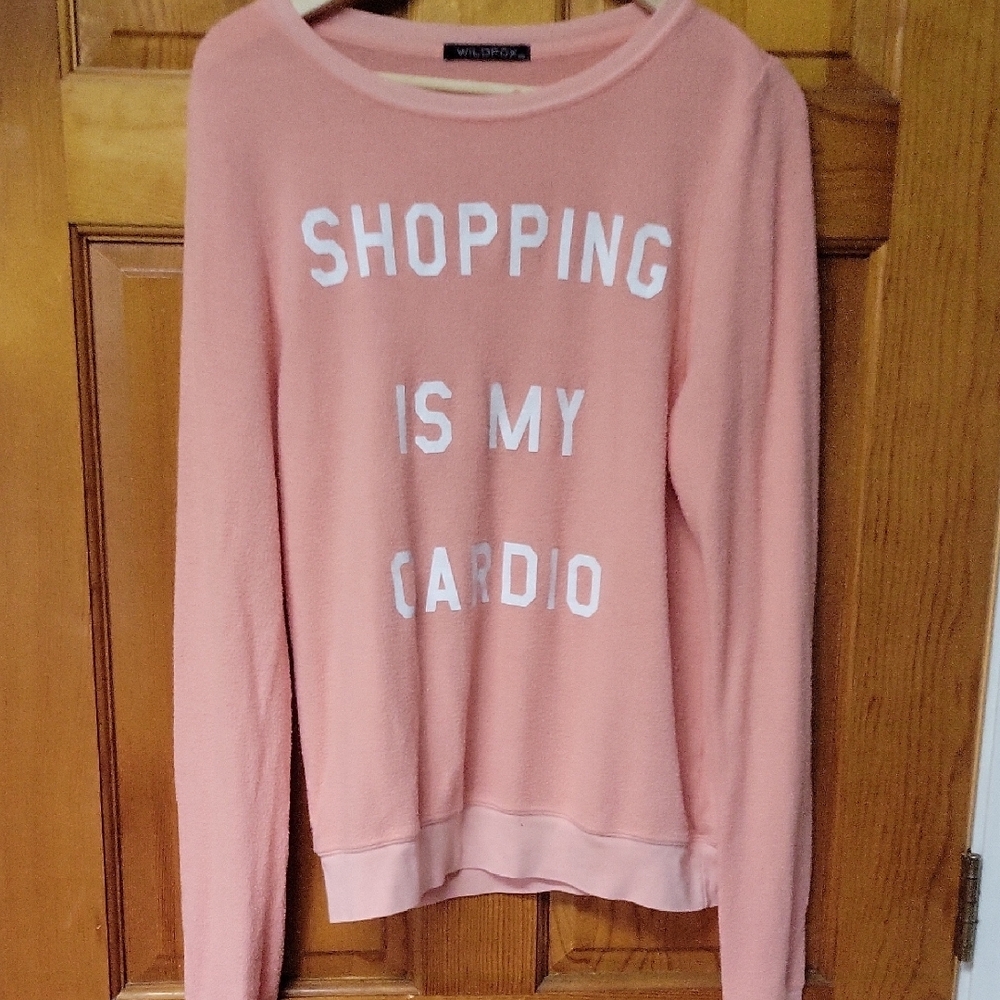 Pink Women's jumper - Wildfox - Shopping is my Cardio size xs - Picture 1 of 4